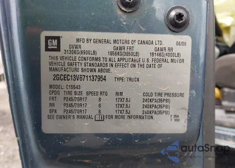 2007 Chevrolet Silverado 1500 Classic Ls z USA, uszkodzony, nr VIN 2GCEC13V671137954